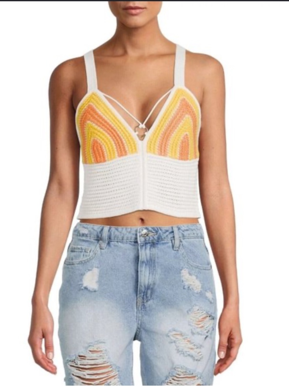 Madden NYC Crocheted Cropped Tank Top